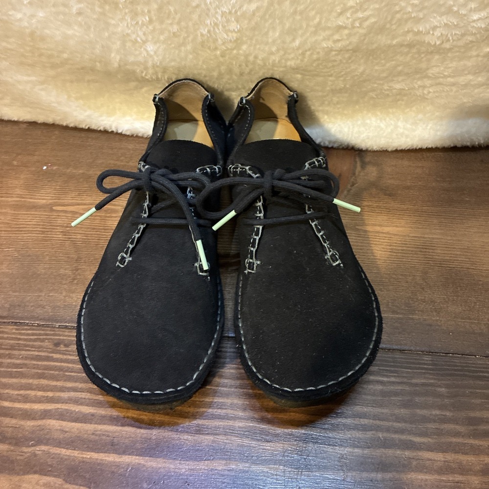 Clarks Originals Faraway Field Womens Size 8 Oxford Shoes Black Suede Moc Crepe